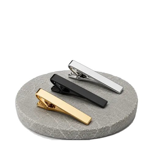 Classic Style 3 Pack Tie Clips for Men Long Styles Tie Bar Clip Set Square Edges Tie Tack Pins