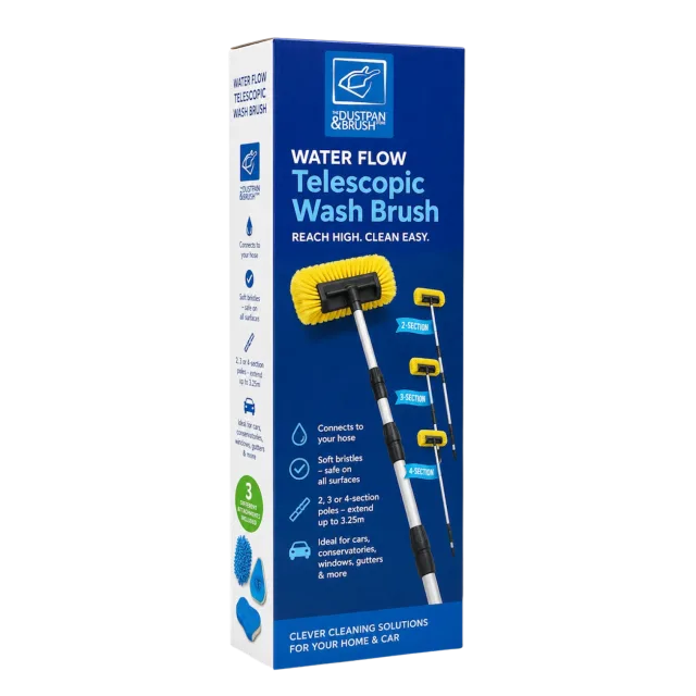 Water Fed Brush with Hose Attachment, 2, 3 or 4 Section Telescopic Car Wash Brush